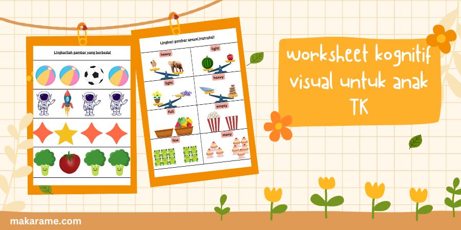 Worksheet Kognitif Visual untuk Anak TK