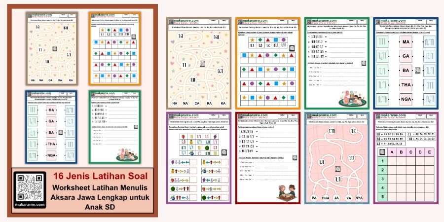 Worksheet Latihan Menulis Aksara Jawa Lengkap untuk Anak Sekolah Dasar (SD)
